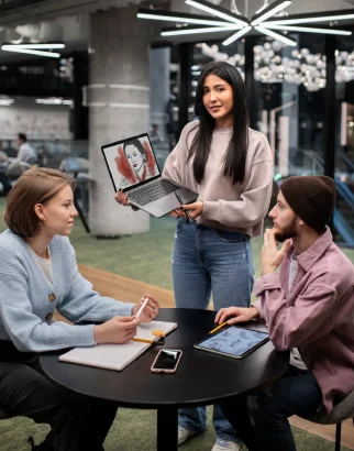 digital team working